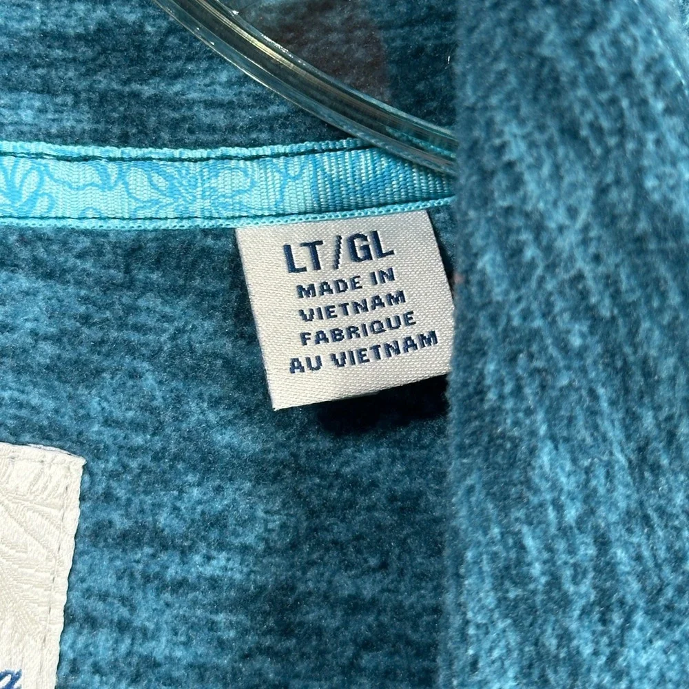 Tommy Bahama Pullover Quarter Zip Mens XXL Teal Blue Space Dye Marlin Knit